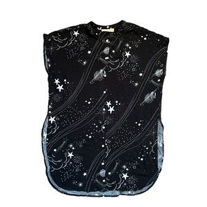 Lovestitch Lyra Stardust Tunic Top Oversized Celestial Print Black & White Small